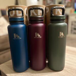 Insulated Water Bottle - Blue, Burgundy, Green